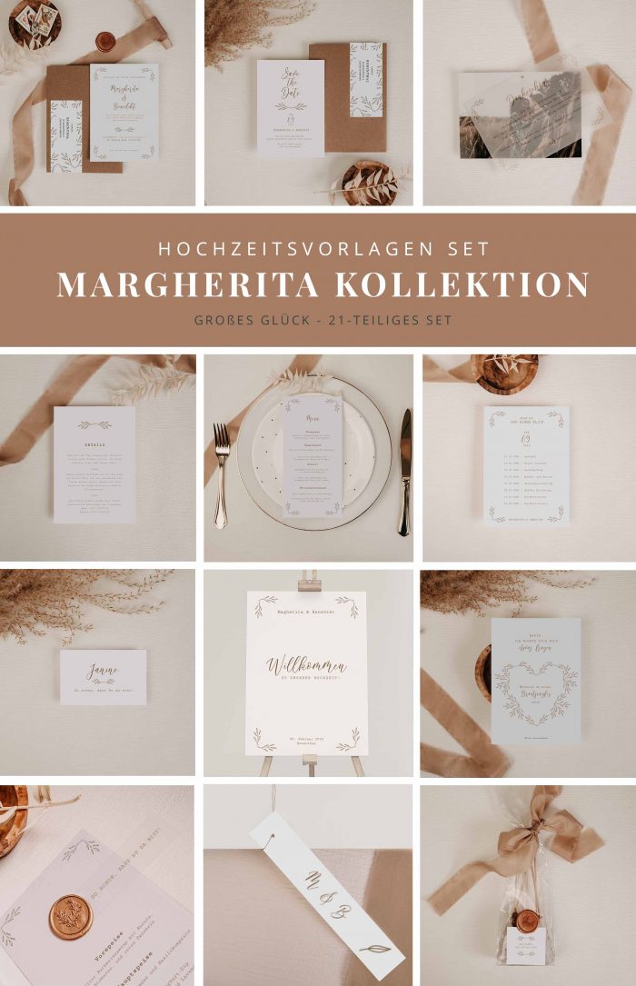 Margherita- DIY Einladungsset– Großes Glück