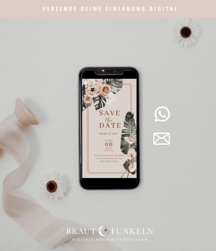 Mary – Save the Date – Change the Date | Digital | WhatsApp| Boho-Vintage Stil